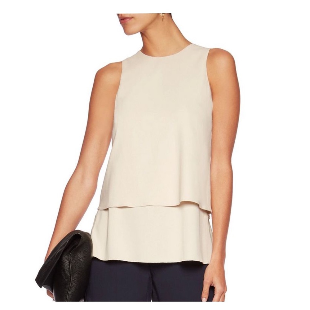 Theory “Anastaza” Sleeveless Crepe Blouse